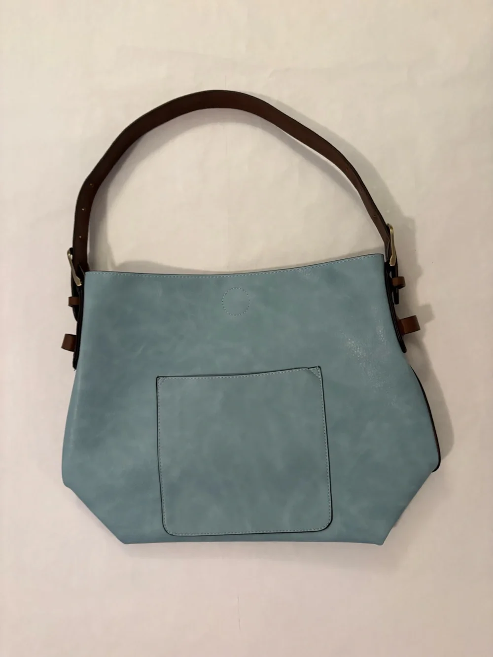 Joy Susan Light Blue Shoulder Bag with Brown Strap